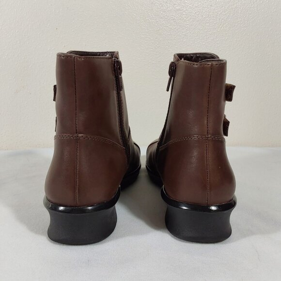 Clarks Hope Cody Brown Leather Ankle Comfort Boot Bootie - 7 - Good Condition - Picture 4 of 12
